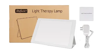 Light Therapy Lamp, 10000 Lux UV-Free Bright White, Adjustable Brightness, Timer Setting, Foldable Bracket, for Home/Office Use - sunlight lamp
