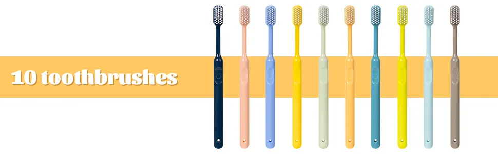 Toothbrushes 10 Packs Soft Travel Toothbrush Bulk for Adults Green - toothbrush
