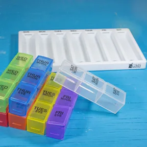 GMS Weekly Pill Organizer Rainbow Portable Travel Pill Holder Cases (7-Day/3-Times-A-Day) with Removable Daily Boxes for Vitamins Supplements and Medication - product information 4