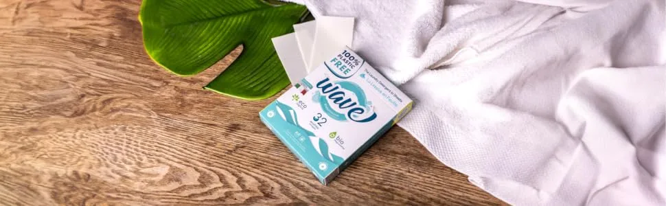 Wave Laundry Detergent Sheets - Scented (32 Loads) - Dissolves Faster & Higher Cleaning Power over competitors - Multi-Purpose Laundry Cleaner - 100% Plastic Free Clean Breeze 32 Count (Pack of 1) - wave washing laundry detergent sheets