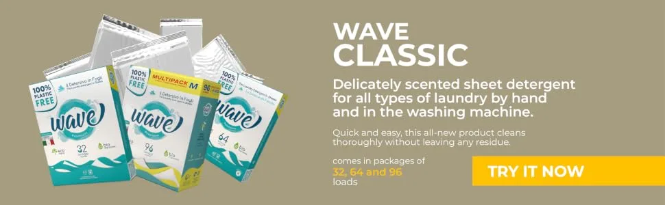 Wave Laundry Detergent Sheets - Scented (32 Loads) - Dissolves Faster & Higher Cleaning Power over competitors - Multi-Purpose Laundry Cleaner - 100% Plastic Free Clean Breeze 32 Count (Pack of 1) - wave washing laundry detergent sheets