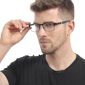 3-Pack Reading Glasses for Men Blue Light Blocking Trendy Metal Frame Computer Readers Antieye Strain/Glare Uv Ray Filter Eyeglasses(+1.75 Magnification Strength) 3 Pack Mix Colors 1.75x - readers for men