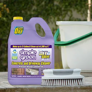 Simple Green Oxy Solve Concrete and Driveway Pressure Washer Cleaner Purple Unscented 128 Fl.Oz 128 Fl Oz (Pack of 1) - Mix 1 part Oxy Solve with 20 parts water in a bucket.