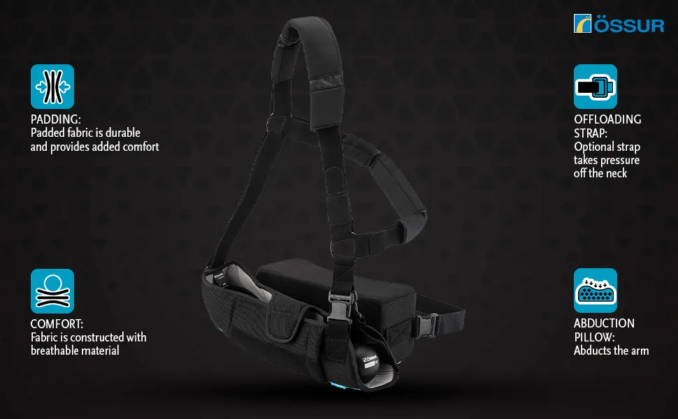  ssur Formfit Shoulder Brace with Abduction - Adjustable Support for Injury Recovery Rotator Cuff Labrum Tear - Shoulder Stabilizer (Small) With Abduction Kit Small (Pack of 1) - Ossur