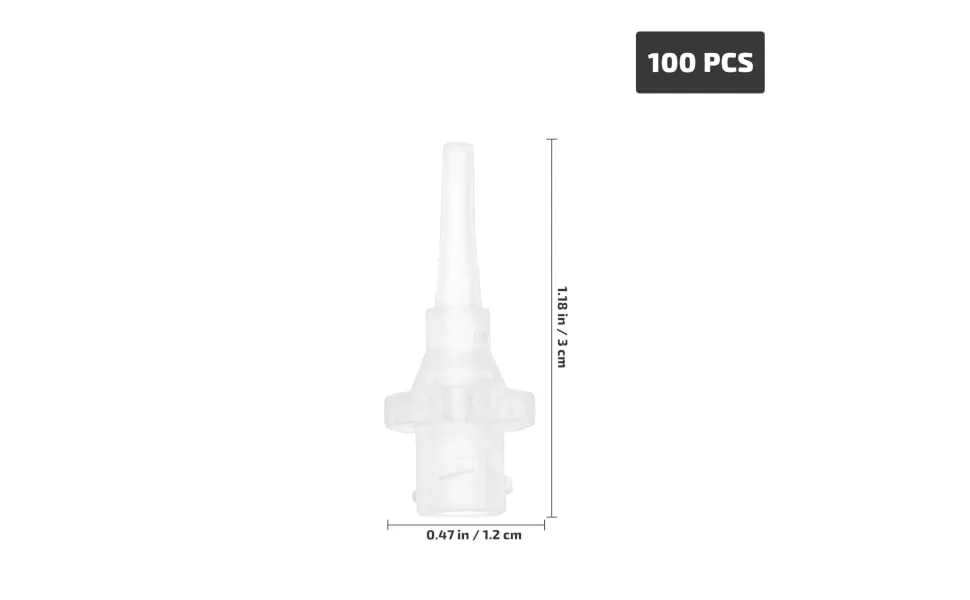 100pcs Ear Cleaning Nozzle Ear Washer Replacement Tips Tool Ear Washer Replacement Tube Ear Wax Remover Replacement Tips Replacement Tip for Ear Washer Accessories PVC Disposable As Shown 3X1.2CM - product information 5