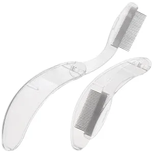 2pcs Foldable Eyebrow Comb Eyebrow Beauty Comb Eyelash Extension Brush Folding Eyelash Comb Spoolie Brush Eyebrow Tools Make up Kit Eyelash Mascara Pp Stainless Steel Eyebrow Brush - product information 2