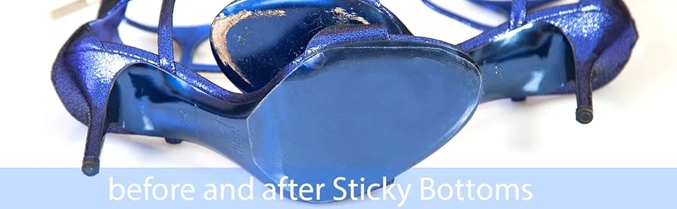 Sticky Bottoms: Removable Sole Protectors Clear (2 Pieces Large: 5 x 11 inches) - protector protectors protection protect cover covers repair repairs scuff keep new