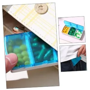 Portable 3-Compartment Medicine Portable Case Travel Organizer Storage Cases Pill Organizer Travel Storage Case Earplug Case Case - product information 1