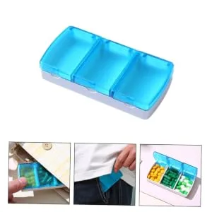 Portable 3-Compartment Medicine Portable Case Travel Organizer Storage Cases Pill Organizer Travel Storage Case Earplug Case Case - product information 2
