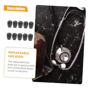 Alipis 10 Pairs Appendix Stethoscope Ear Plugs Stethoscope Ear Tips for Small Ears Universal Button Stethoscope Ear Buds Component Skull Stethoscope earpiece Silicone Case Silicone Cover - product information 1
