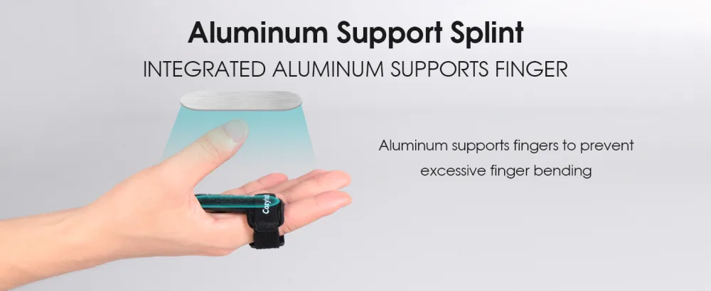 Trigger Finger Splint(2 Pack) Support Brace for Middle Ring Index Thumb and Pinky Straightening Curved Bent Locked Stenosing Tenosynovitis Hands Tendon Lock Release Stabilizer Knuckle Wrap - INTEGRATED ALUMINUM SUPPORTS FINGER