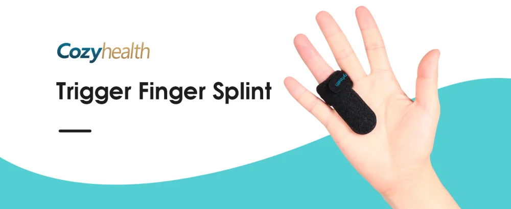 Trigger Finger Splint(2 Pack) Support Brace for Middle Ring Index Thumb and Pinky Straightening Curved Bent Locked Stenosing Tenosynovitis Hands Tendon Lock Release Stabilizer Knuckle Wrap - Trigger Finger Splint