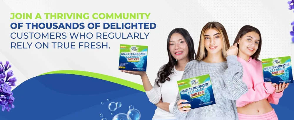 True Fresh Multi Surface All Purpose Cleaning Tablets 24-Pack - Lavender Scented Non-Toxic Rapid Dissolving Formula - Effortless High-Efficiency Cleaning - Cleans Every Corner of Your Home & Office - all purpose clean tablets, all purpose cleaner concentrate tablets, multi purpose cleaner,