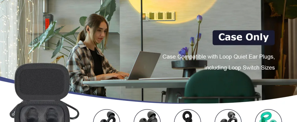 ALKOO Case Compatible with Loop Quiet Ear Plugs and Loop Switch - Portable Storage Holder for Earplugs and Accessories Noise-Cancelling Solution for Sleep and Travel Ear Plugs Not Included - Black - product information 2
