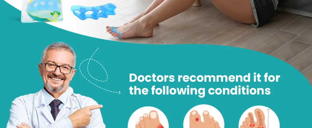Toe Spacers & Toe Separators - 8-Pack Bunion Corrector for Toe Alignment Correct - Toe Separators for Women & Men - Toe Spacers for Gifts with Gel (Blue) - Women s 11+ Men s 10+ - L - TOE SPACER