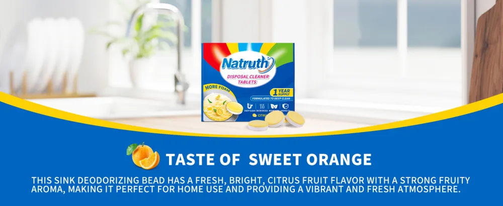 NATRUTH Garbage Disposal Cleaner Tablets - 24 Count - Lemon Scent - Removes Odor & Grease - Safe & Natural - Easy to Use - Deep Cleaning & Freshening - Septic Safe - NATRUTH Garbage Disposal Cleaner Tablets