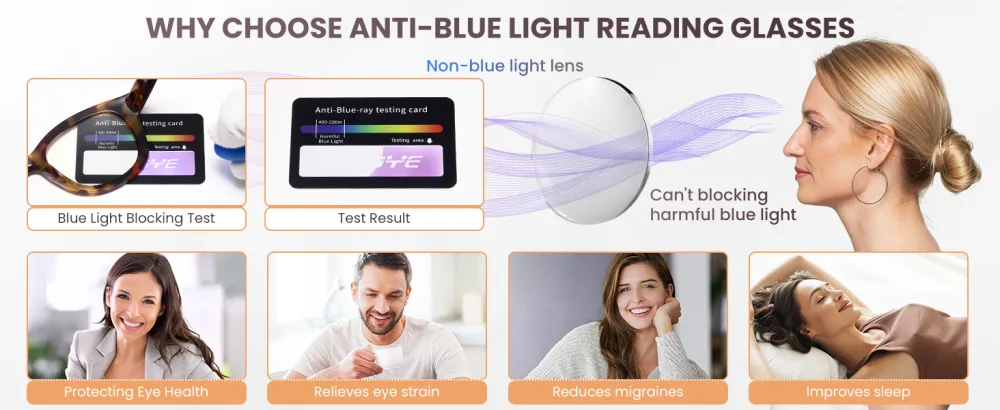 Gaoye 6 pack Oversized Reading Glasses for Women Stylish Blue Light Blocking Anti Eyestrain Computer Readers Spring Hinge G1 6-pack Mix 1.5 x - reading glasses