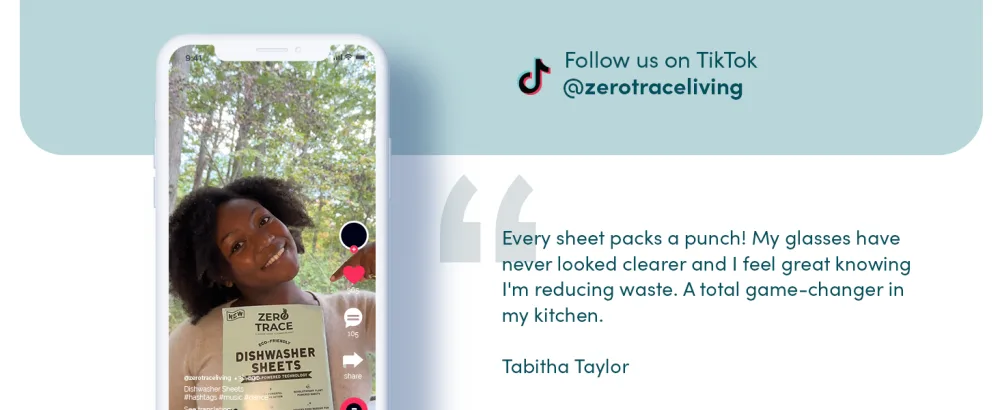 Zero Trace Dishwasher Detergent Eco-Friendly Sheets for Dish Washing - Plant Powered Technology - More Efficient than Dishwasher Pods or Tablets (38 Sheets) 38 Count (Pack of 1) - Dishwasher Sheets