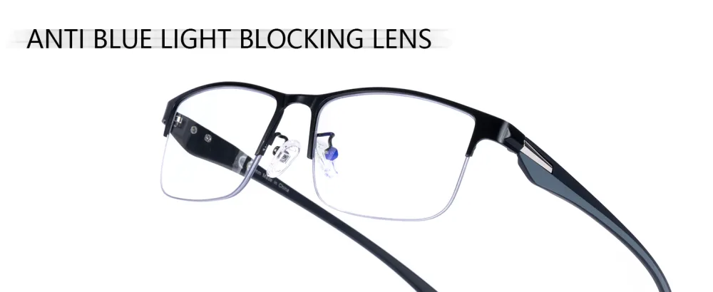 2 Pack Mens Premium Progressive Multifocus Reading Glasses TR90 Temples Blue Light Blocking Anti UV/Eye Strain Computer Readers No-Line Half Frame Multifocal Eyeglasses 2.5x Progressive & Top is Not 0 (3 Ft Range) 2.5 x - ANTI BLUE LIGHT