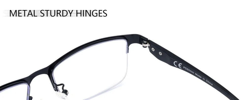 2 Pack Mens Premium Progressive Multifocus Reading Glasses TR90 Temples Blue Light Blocking Anti UV/Eye Strain Computer Readers No-Line Half Frame Multifocal Eyeglasses 2.5x Progressive & Top is Not 0 (3 Ft Range) 2.5 x - METAL STURDY HINGES