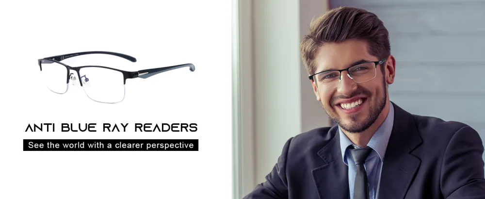 2 Pack Mens Premium Progressive Multifocus Reading Glasses TR90 Temples Blue Light Blocking Anti UV/Eye Strain Computer Readers No-Line Half Frame Multifocal Eyeglasses 2.5x Progressive & Top is Not 0 (3 Ft Range) 2.5 x - Progressive Reading glasses