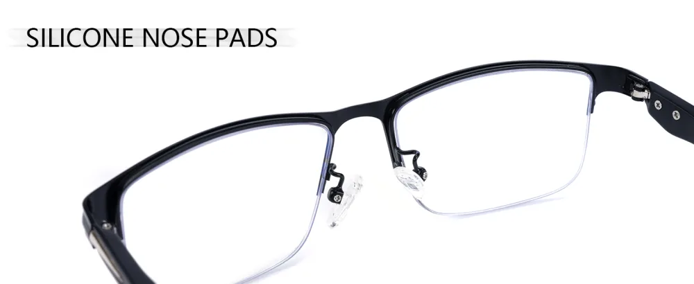 2 Pack Mens Premium Progressive Multifocus Reading Glasses TR90 Temples Blue Light Blocking Anti UV/Eye Strain Computer Readers No-Line Half Frame Multifocal Eyeglasses 2.5x Progressive & Top is Not 0 (3 Ft Range) 2.5 x - SILICONE NOSE PAD