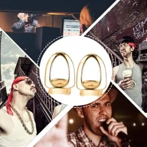 SOIMISS 2pcs Plated Gold Mouth Teeth Top Tooth Single Grill Cap for Teeth Mouth Hip Hop Party Accessories Teeth Grills - product information 1