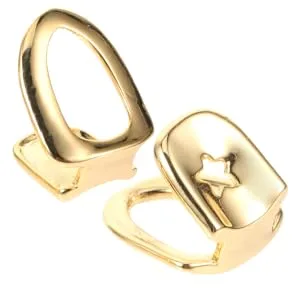 SOIMISS 2pcs Plated Gold Mouth Teeth Top Tooth Single Grill Cap for Teeth Mouth Hip Hop Party Accessories Teeth Grills - product information 2