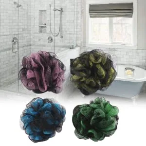 4pcs Mesh Pouf Large Bath Ball Shower Ball Women Bath Ball Sponge Two-Color - product information 2