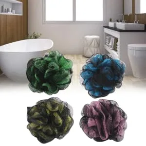 4pcs Mesh Pouf Large Bath Ball Shower Ball Women Bath Ball Sponge Two-Color - product information 6