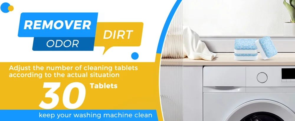 Washing Machine Cleaner Tablets-30 Counts Laundry Cleaning Tablets Deep Cleaning Tablets For Front Loader&Top Load Washer-Eliminate Washing Machine Odor - Washing machine cleaning tablet