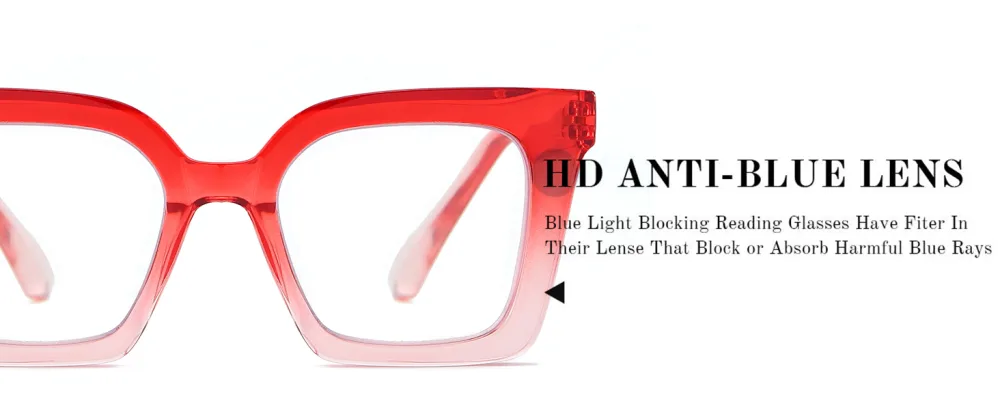 Square Reading Glasses for Women Men Blue Light Blocking Magnifying Glasses Computer Readers 2-Pack Black & Red 3.5 x - reading glasses
