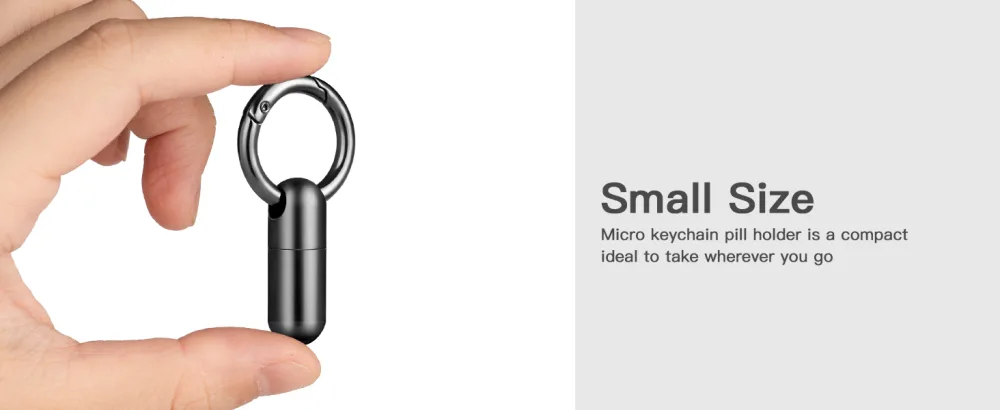 Tiny Keychain Pill Holder.TISUR Titanium Pill Case Waterproof Pill Fob for Travel Purse Pocket Mini Pill Organizer Black Small Pill Case - Small Size