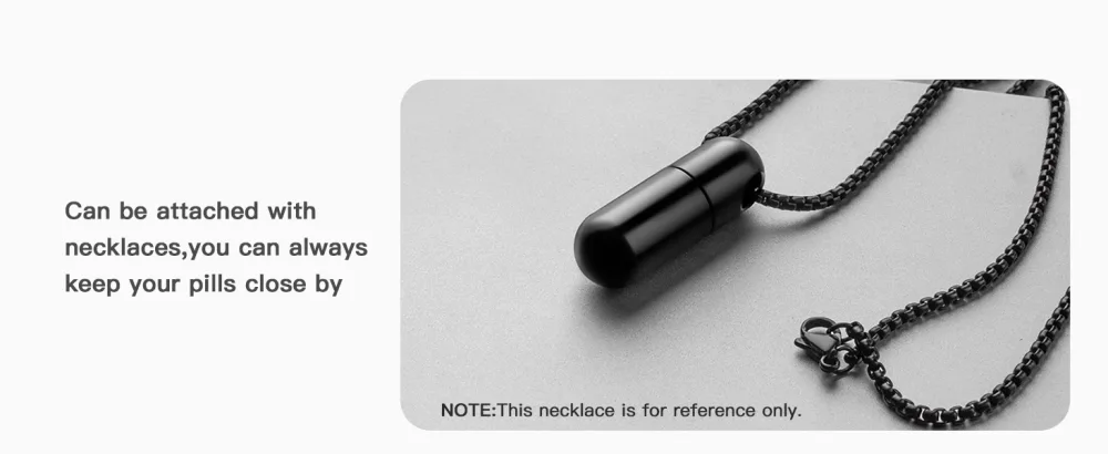 Tiny Keychain Pill Holder.TISUR Titanium Pill Case Waterproof Pill Fob for Travel Purse Pocket Mini Pill Organizer Black Small Pill Case - With necklaces