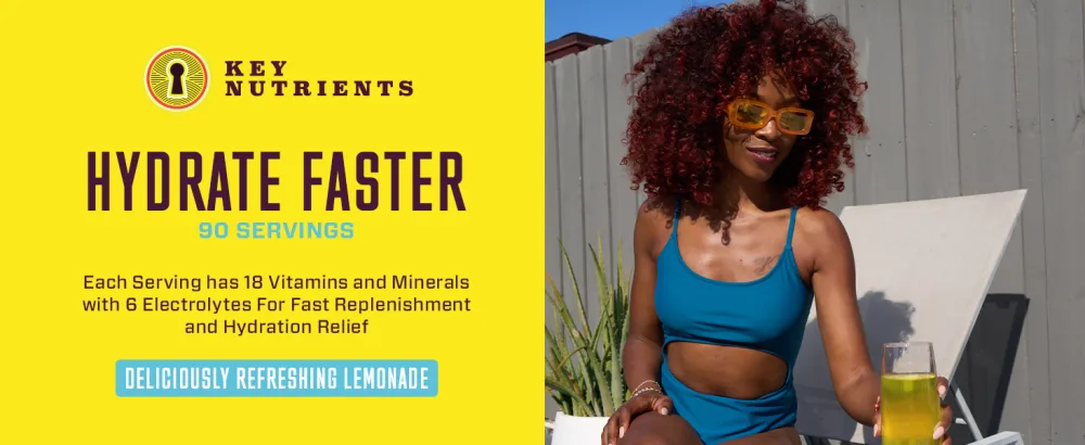 KEY NUTRIENTS Multivitamin Electrolytes Hydration Packets - Refreshing Lemonade Post Workout and Recovery 40 Pack - No Sugar No Calories - Travel Hydration Powder Lemonade 40 Servings - A Better Way to Hydrate
