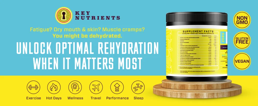 KEY NUTRIENTS Multivitamin Electrolytes Hydration Packets - Refreshing Lemonade Post Workout and Recovery 40 Pack - No Sugar No Calories - Travel Hydration Powder Lemonade 40 Servings - Refuel Without Guilt