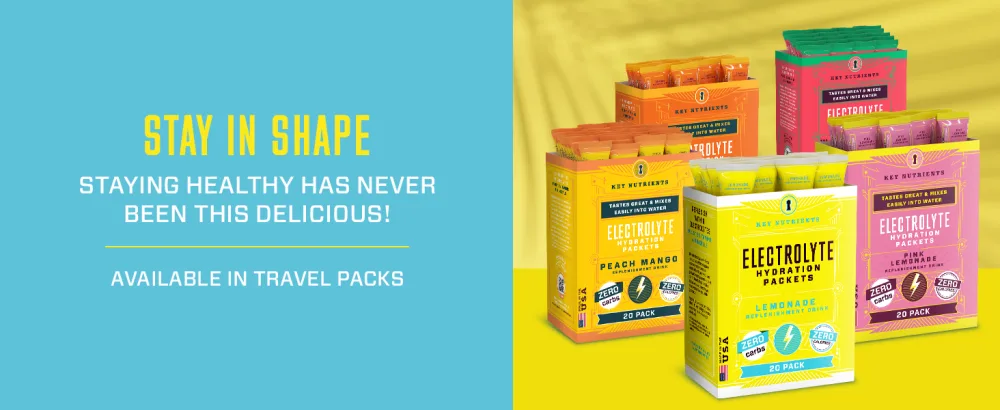 KEY NUTRIENTS Multivitamin Electrolytes Hydration Packets - Refreshing Lemonade Post Workout and Recovery 40 Pack - No Sugar No Calories - Travel Hydration Powder Lemonade 40 Servings - Stay In Shape