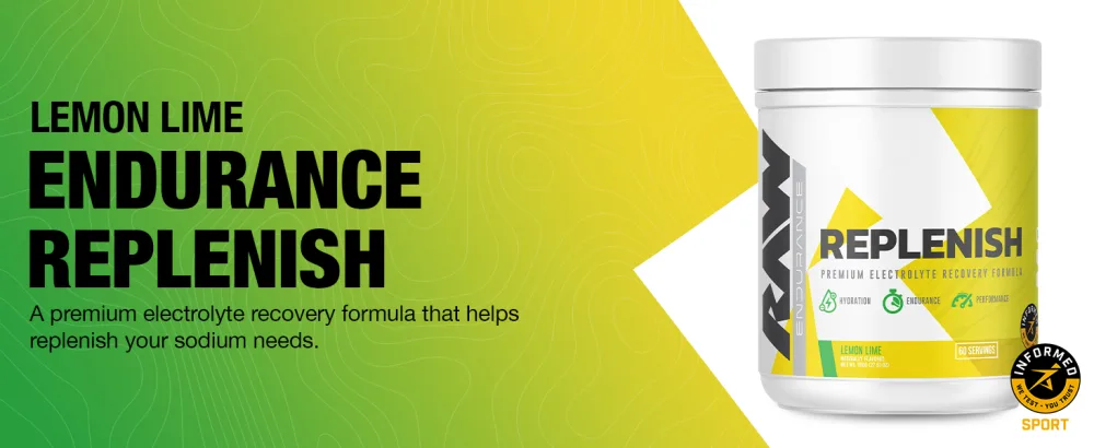 RAW Replenish Premium Electrolytes Powder Recovery Formula Lemon Lime (60 Servings) - Flavored Electrolyte Drink Mix Supplement for Hydration Replenishment Endurance & Performance - Concentrate C Electrolite Electrolitos Rehydration Butrition Fit Daily Pomegranate Multiplier Mango