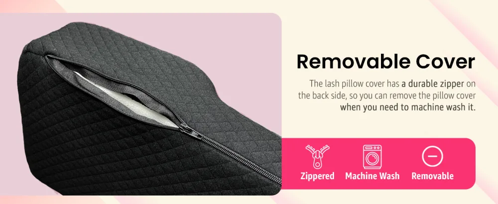 Pillow For Eyelash Extensions (2 Pillows Bundle) - Curved Memory Foam Lash Bed Pillow With Neck & Back Support Perfect Pillow For Eyelash Extensions Two Pockets For Tools On The Sides (Black) - lashbed client wipeable headband camillas makeup leg agitador pegamento extentions cilka bellas