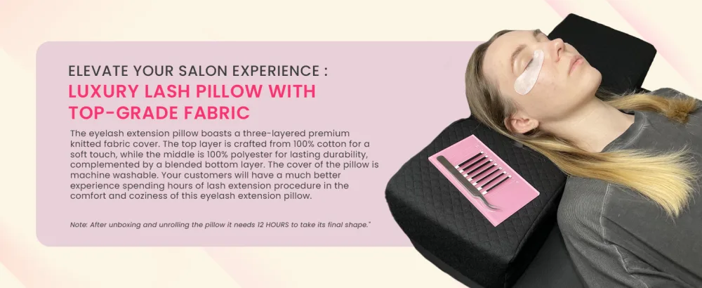 Pillow For Eyelash Extensions (2 Pillows Bundle) - Curved Memory Foam Lash Bed Pillow With Neck & Back Support Perfect Pillow For Eyelash Extensions Two Pockets For Tools On The Sides (Black) - pillow eyelashes eye lash pillows extensions for eyelash neck lashes extension bed head rest