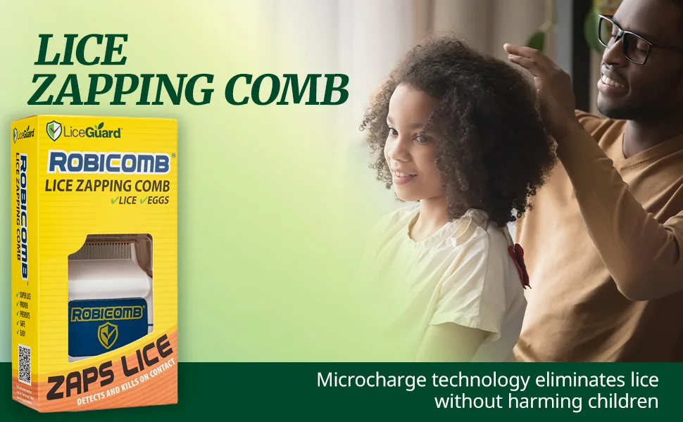 LiceGuard RobiComb Electric Head Lice Comb | Lice & Eggs Zapping Tool - Lice Zapping Comb
