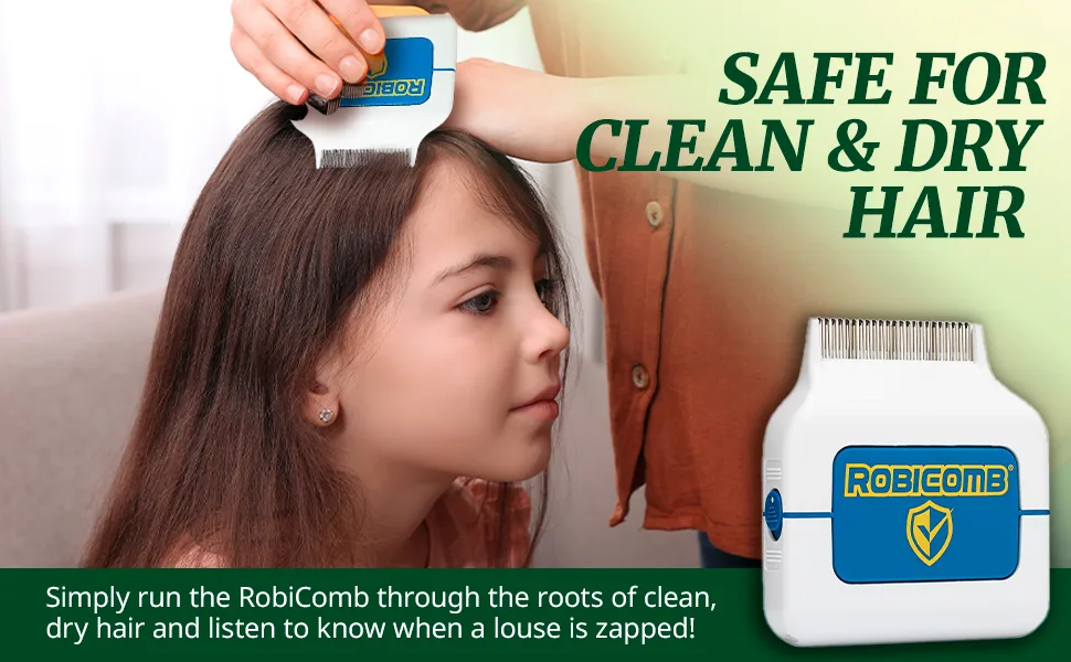 LiceGuard RobiComb Electric Head Lice Comb | Lice & Eggs Zapping Tool - Lice Zapping Comb Microcharge technology eliminates lice without harming children.