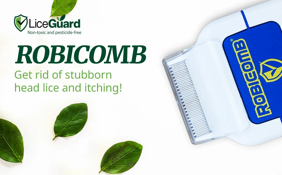 LiceGuard RobiComb Electric Head Lice Comb | Lice & Eggs Zapping Tool - LiceGuard RobiComb