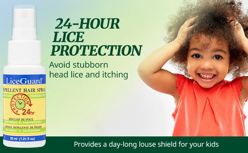 LiceGuard Lice Spray | Preventative Treatment for Lice, Eggs, and Nits | Promotes Lice-Free Hair | 1oz Concentrated Bottle - 24-hour lice protection