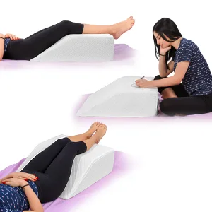 Leg Elevation Memory Foam Pillow with Removeable, Washable Cover - Elevated Pillows for Sleeping, Blood Circulation, Leg Swelling Relief and Sciatica Pain Relief - Pillow for Back Pain and Pregnancy - multipurpose