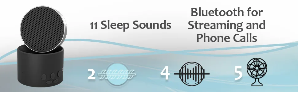 LectroFan Micro2 Guaranteed Non-Looping Sound Machine and Stereo Ready Bluetooth Speaker with White Noise, Fan Sounds, Ocean Sounds for Sleep, Relaxation, Privacy, Study, and Audio Streaming, Black Soft-touch Black Lectrof - LectroFan Micro2 11 Sleep Sounds Bluetooth for Streaming and Phone Calls