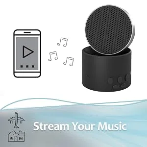 LectroFan Micro2 Guaranteed Non-Looping Sound Machine and Stereo Ready Bluetooth Speaker with White Noise, Fan Sounds, Ocean Sounds for Sleep, Relaxation, Privacy, Study, and Audio Streaming, Black Soft-touch Black Lectrof - Stream your music