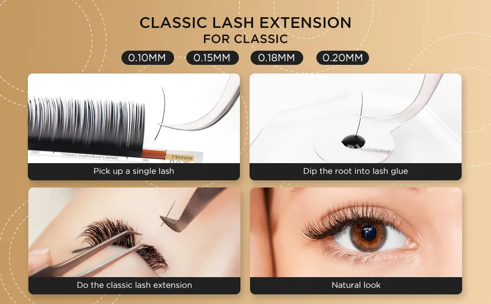 LASHVIEW Eyelash Extensions,Individual Lashes, Premium Single &Classic Lashes,0.15 Thickness C Curl 8-15mm Mixed Tray,Natural Semi Permanent Eyelashes,Soft Application-Friendly, Lashes 0.15-C(8-15mm) - lashview classic lash extension