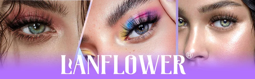 Lanflower Fake Eyelashes Natural Look Dramatic 3D Lashes Pack Faux Mink 20 Pairs 4 Styles Subtle (16mm-18mm) - LANFLOWER