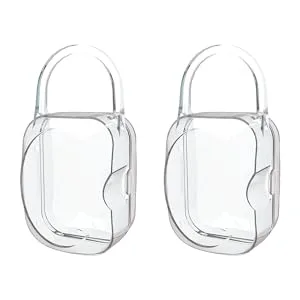 LANEYLI Pacifier Box Pacifier Shield Case Pacifier Clip Holder - Pack of 2 1 Count (Pack of 2) Transparent - bai-1
